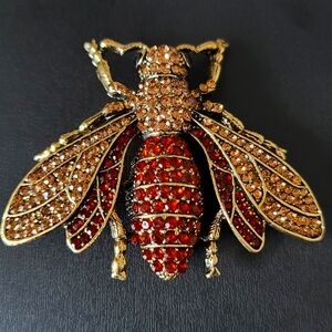 Beautiful Rhinestone Insect Brooch